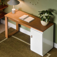 Escrivaninha Star Paris MDF Amadeirada com Porta Para Home Office ou Estudo Moderna e Funcional