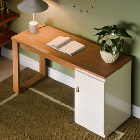 Escrivaninha Star Paris MDF Amadeirada com Porta Para Home Office ou Estudo Moderna e Funcional