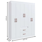 Guarda-Roupa de Solteiro Montevideu 6 Portas 2 Gavetas