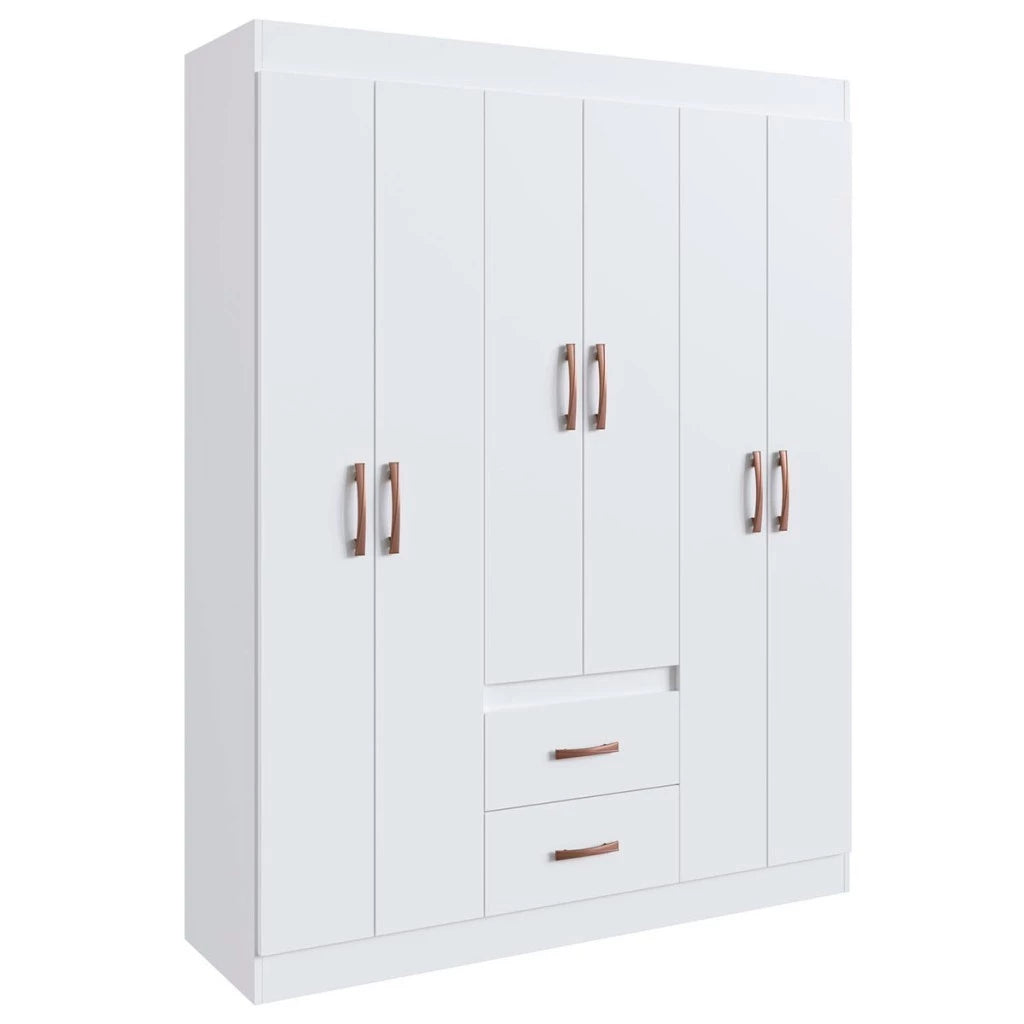Guarda-Roupa de Solteiro Montevideu 6 Portas 2 Gavetas