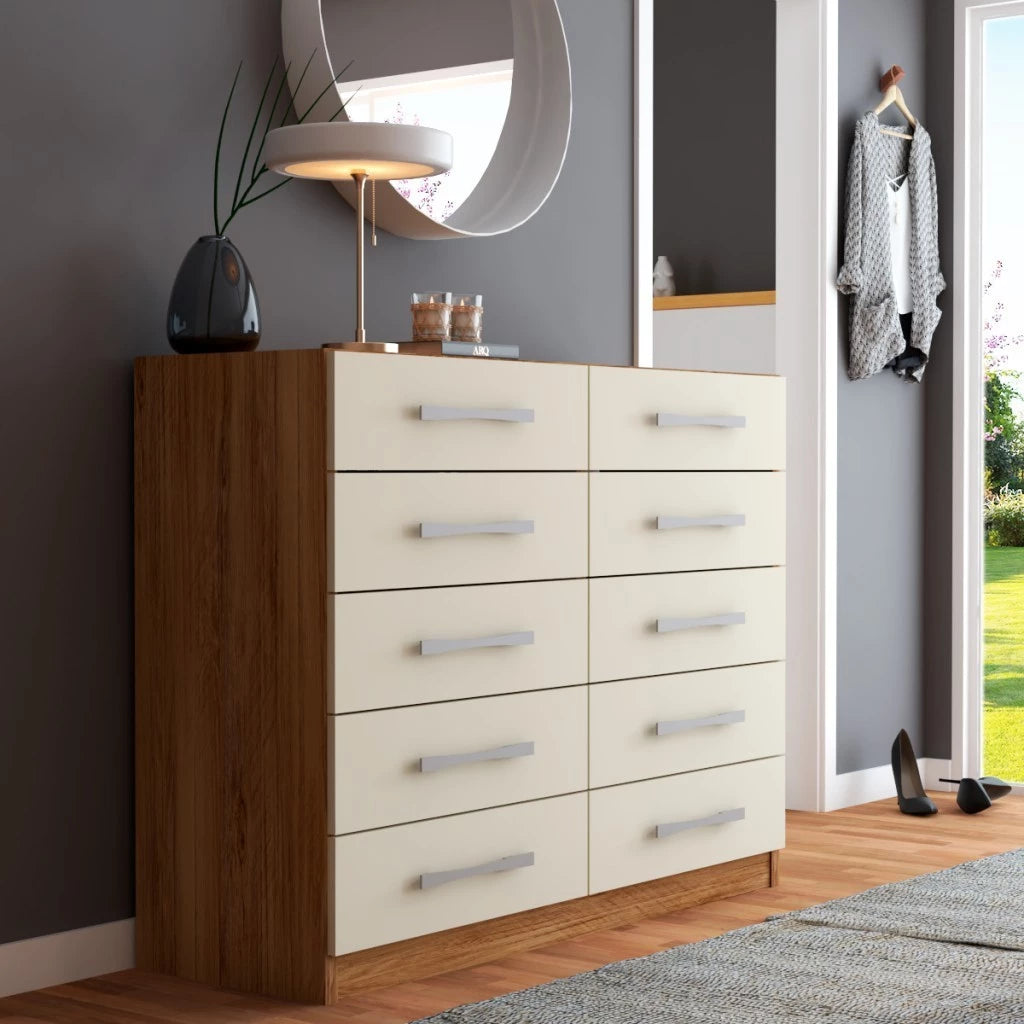 Cômoda Vitoria 10 Gavetas Pintura UV Fosca