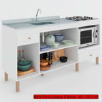 Armário de Cozinha Compacta para Pia 3 Portas 2 Gavetas Espaço para Forno e Cooktop Itália Branco