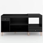 Armário de Cozinha Compacta para Pia 3 Portas 2 Gavetas Espaço para Forno e Cooktop Itália Preto