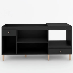 Armário de Cozinha Compacta para Pia 3 Portas 2 Gavetas Espaço para Forno e Cooktop Itália Preto