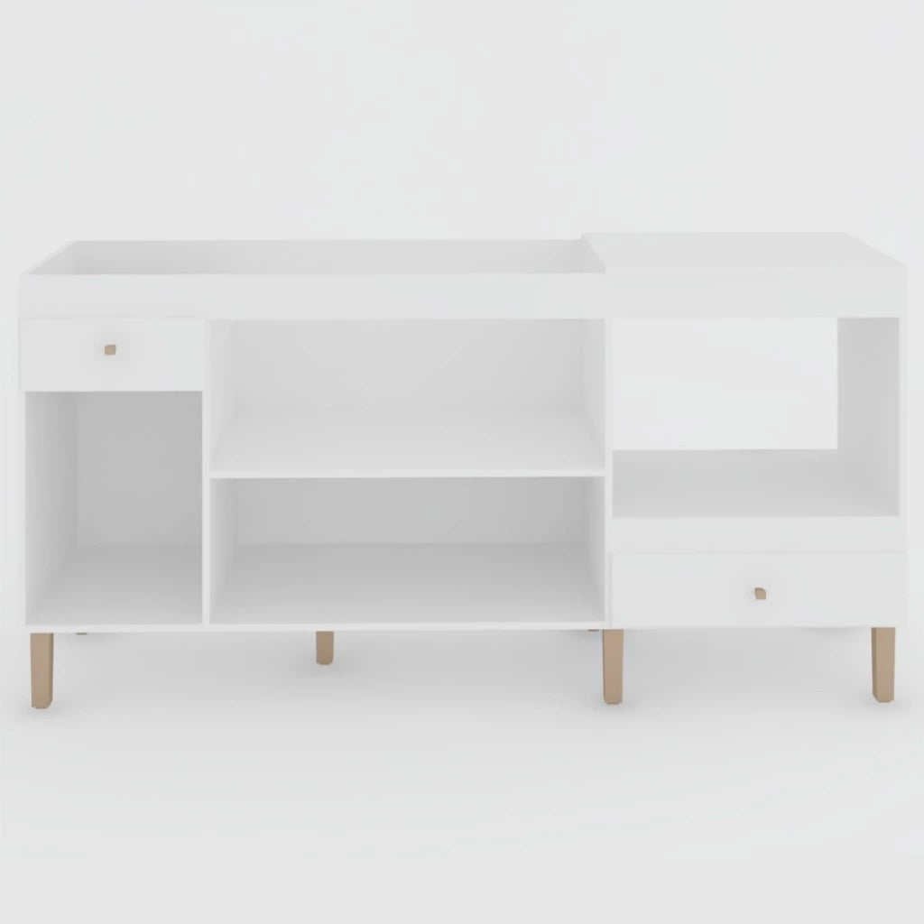 Armário de Cozinha Compacta para Pia 3 Portas 2 Gavetas Espaço para Forno e Cooktop Itália Branco