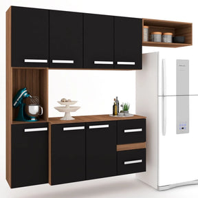 Cozinha Compacta 7 Portas 2 Gavetas Suspensa Armário e Balcão Jéssica