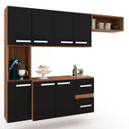 Cozinha Compacta 7 Portas 2 Gavetas Suspensa Armário e Balcão Jéssica