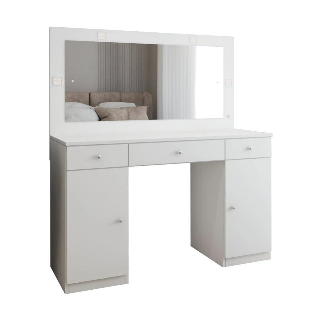 Penteadeira Camarim Margot 2 Portas 3 Gavetas Porta Jóias Branco