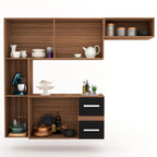 Cozinha Compacta 7 Portas 2 Gavetas Suspensa Armário e Balcão Jéssica