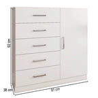 Cômoda Angra 5 Gavetas 1 Porta