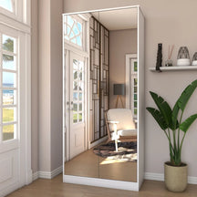 Sapateira Rubi 2 Portas com Espelho 1 Gaveta para 15 pares de Sapato